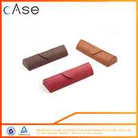 Triangle easying carrying handmade leather eyeglasses storage case tube