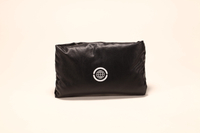 A soft black eyewear bag that can be turned inside out