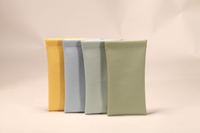 4 types of elastic pockets for glasses, made of leather, with clear lines,