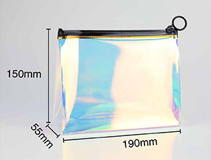 Transparent and environmentally friendly laser TPU receiving bag zipper portable plastic waterproof cosmetics gift packaging bag