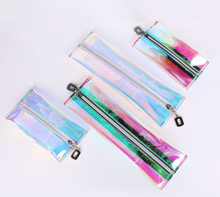 Laser tpu cosmetic bag set travel waterproof cosmetic bag environmental protection multi-function fashion folding zipper storage bag