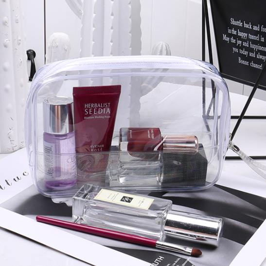 Creative p with pvc cosmetic bag Transparent waterproof daily storage bag Travel portable finishing wash bag
