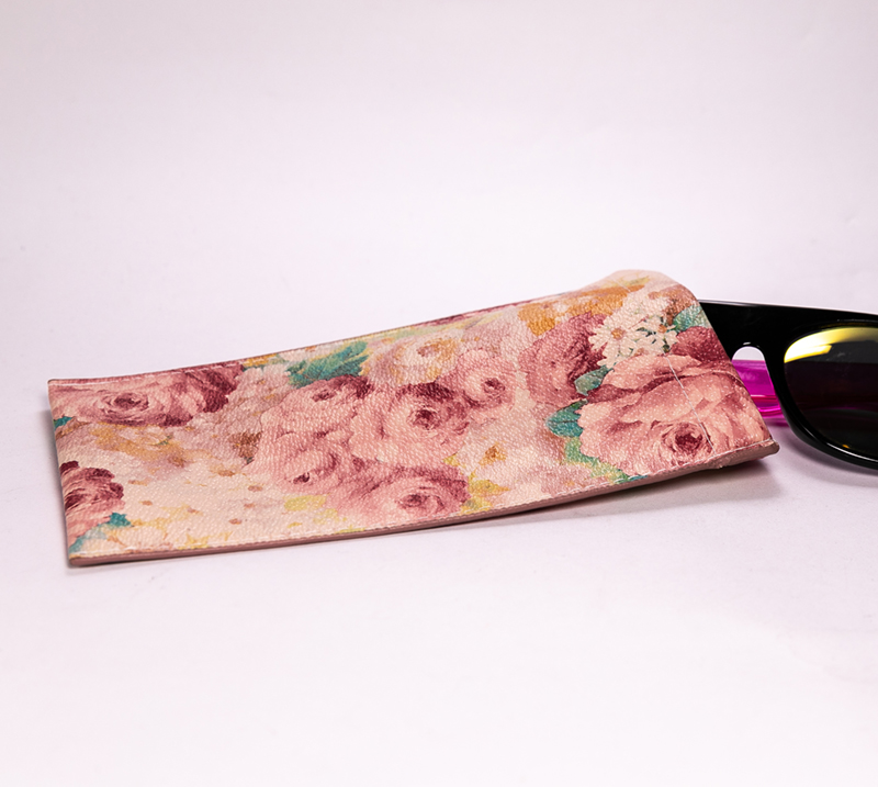 2021 Sunglasses Pouch with A Fleshy Pink Peony Flower Pattern