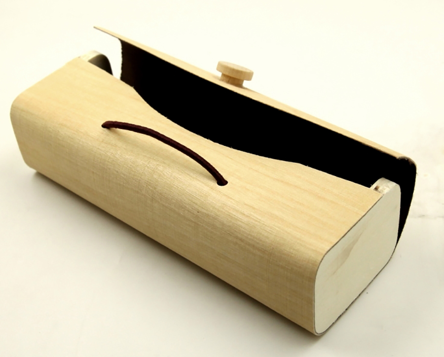 2021 Sunglasses, Light Brown Wood Grain Glasses Case, Appearance Like A Wooden Leather Bag