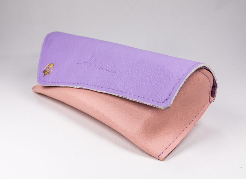 The Glasses Case in 2021 Is A Two-color Glasses Case with LOGO Printed And The Clamshell Is Irregular Trapezoidal. The Design Is Very Creative